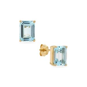 4 Carat Sky Blue Topaz Midas Earrings