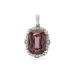 Arthur Ivy Pendant in Platinum 950 with Pink Diaspore and Diamond, 15.03cts