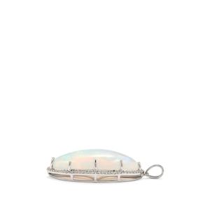 Bennett Vault 16.12cts Ethiopian Opal & Diamond Platinum 950 Pendant