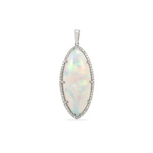 Bennett Vault 16.12cts Ethiopian Opal & Diamond Platinum 950 Pendant