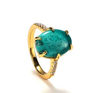 Hubei Turquoise and White Topaz Gold-Tone Sterling Silver, Complete Gem Weight 4.60cts