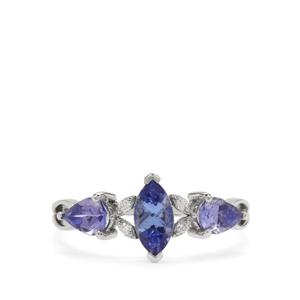 Platinum 950 Tomas Rae Ring with 1.07cts AA Tanzanite and Diamonds