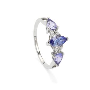 Platinum 950 Tomas Rae Ring with 1.07cts AA Tanzanite and Diamonds